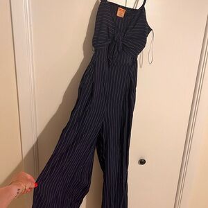 Navy Striped Jumpsuit